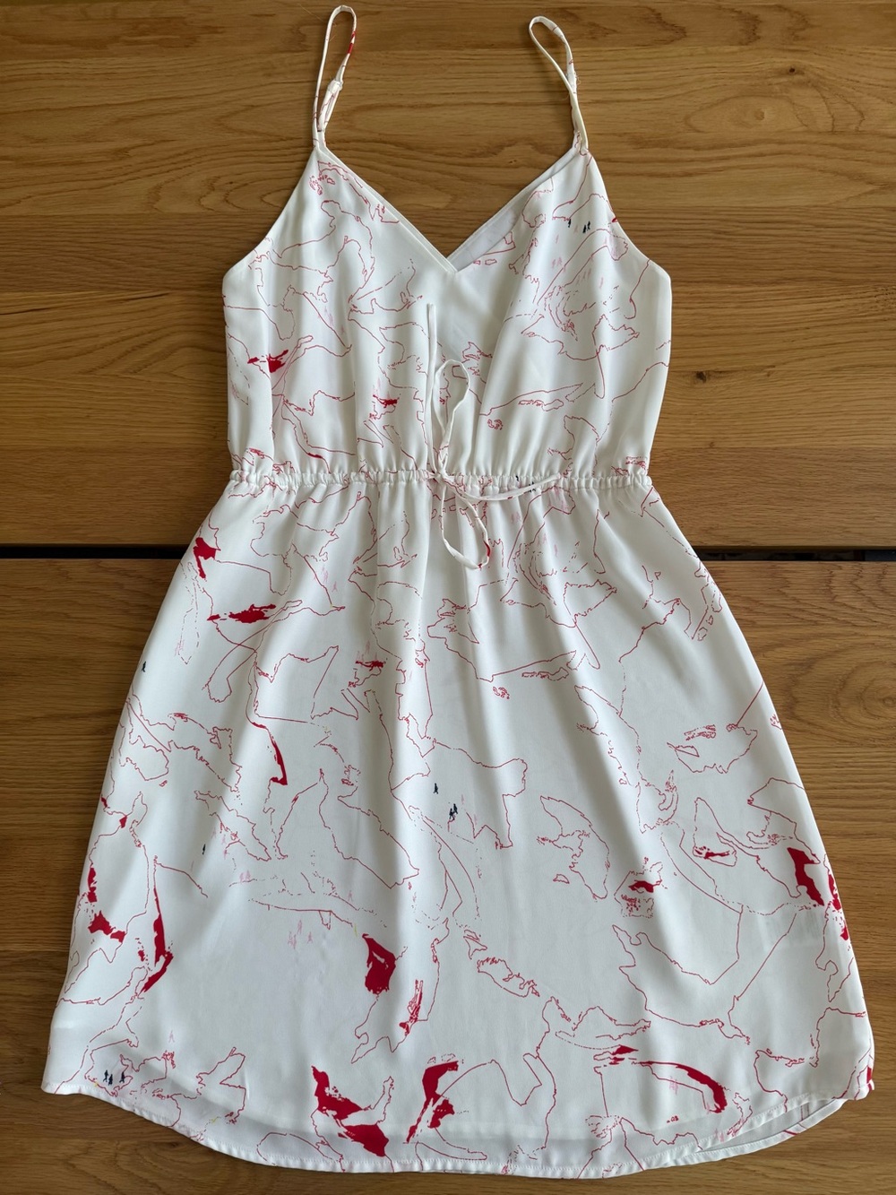 Wilfred White Mini Dress with Red Print